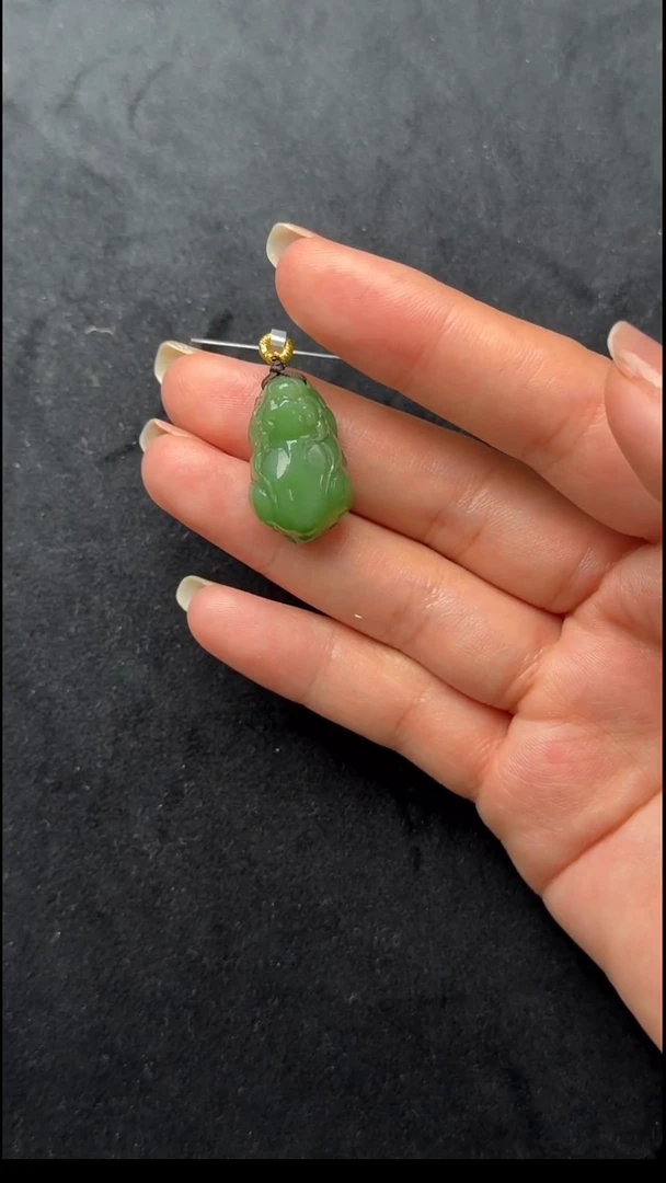 颈饰未镶嵌和田玉022-碧玉貔貅-25*15*10.8mm-A2172-1231