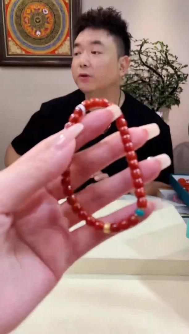 18K金镶嵌手链南红玛瑙@@ZY41117006