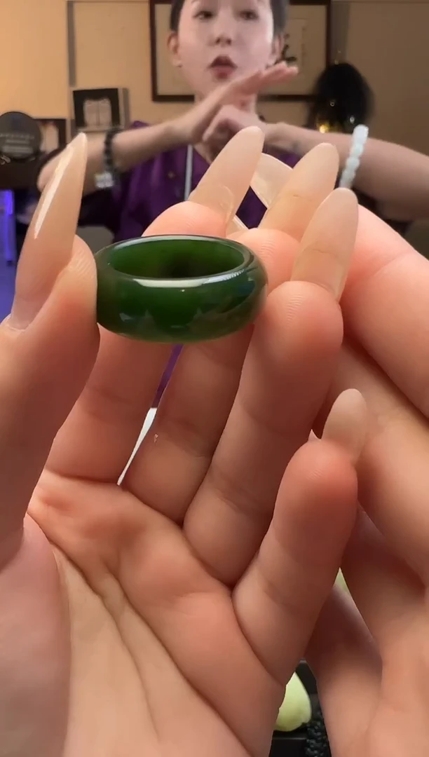 【闪购商品】和田玉碧玉戒指未镶嵌（19-21）