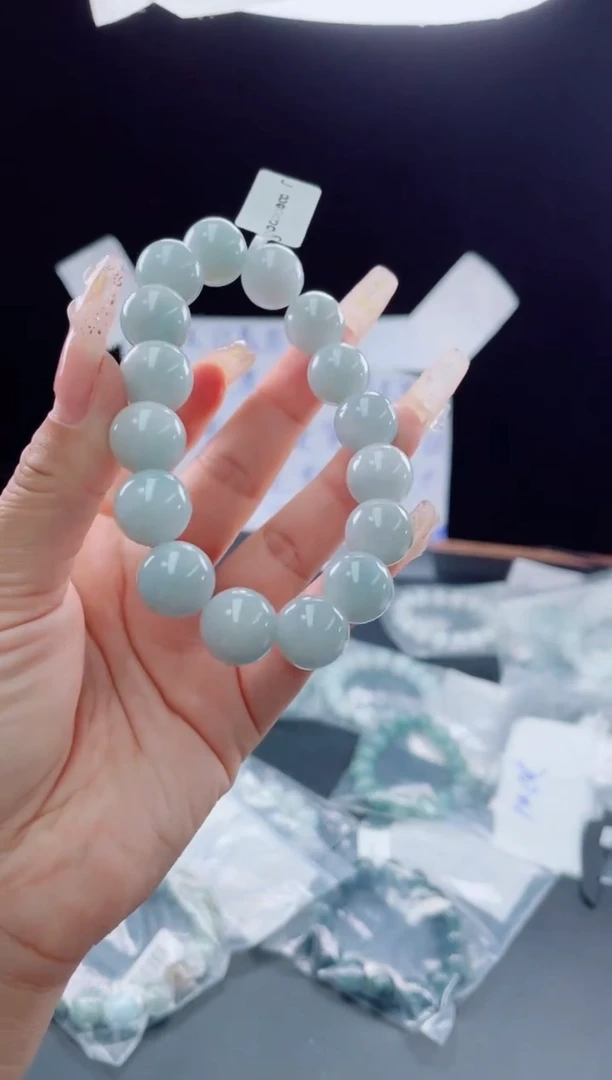 未镶嵌定制翡翠珠串13.3