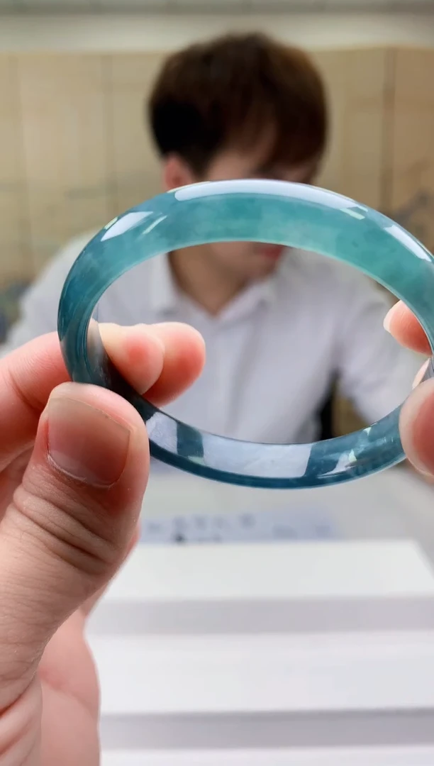 【闪购商品】定制翡翠未镶嵌4868bb-毛货手镯（52圈）51