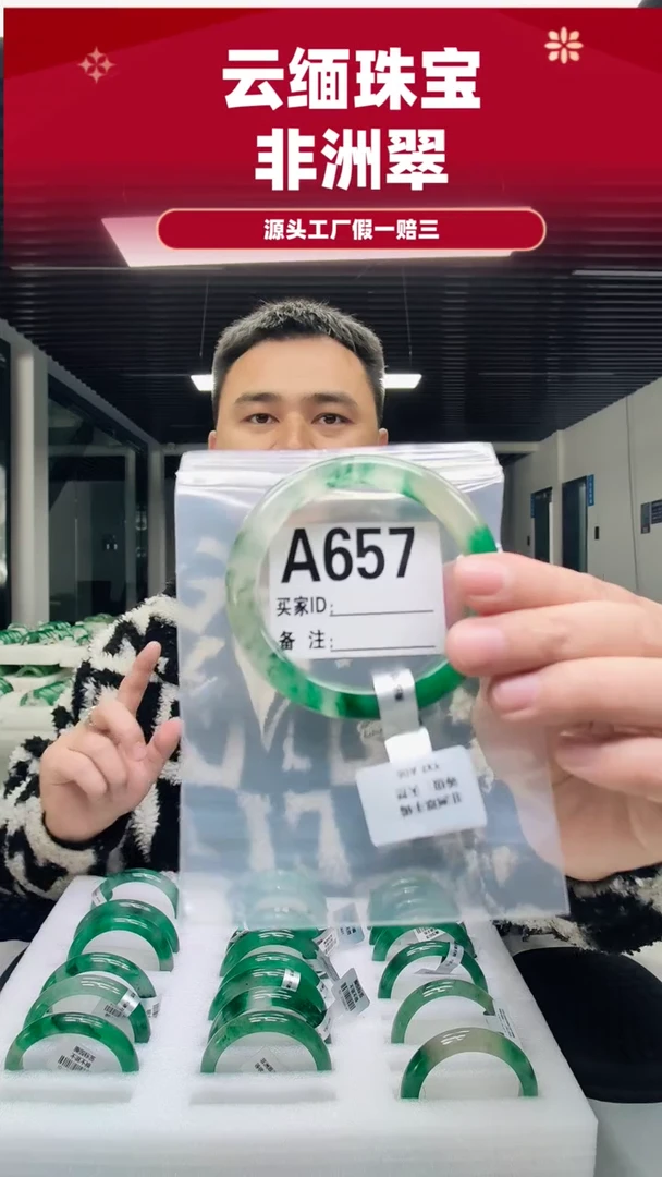 未镶嵌手镯石英质玉（非洲翠）60圈口A657