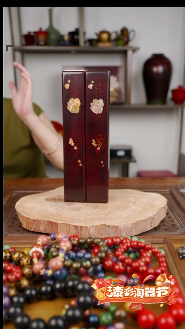 雕银丝光芙蓉镇尺（单只）