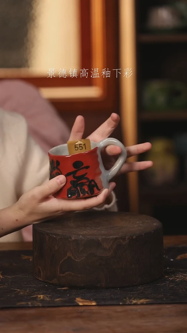 陶瓷景德镇高温釉下手绘陶瓷@L551@