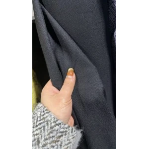1MF福利意大利进口羊毛绉纱面料黑色西装连衣裙服装布料幅宽150CM