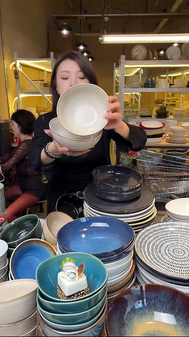 瓷32外贸尾货高温釉下彩陶瓷餐具默认微瑕