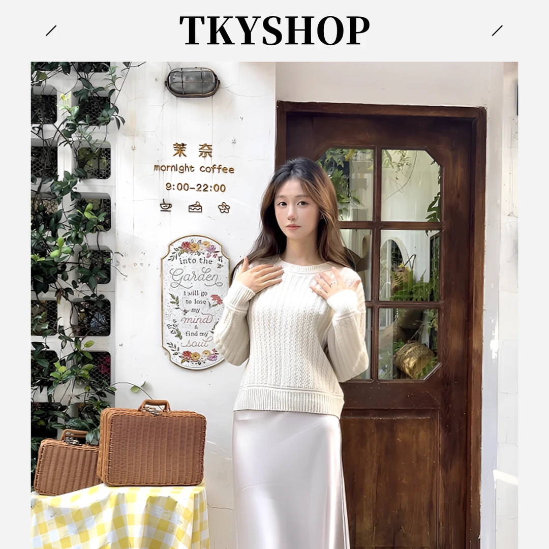 TKYSHOP贵雅风【丝羊绒】圆领毛套衫秋冬保暖针织轻奢 10H1MA00G094