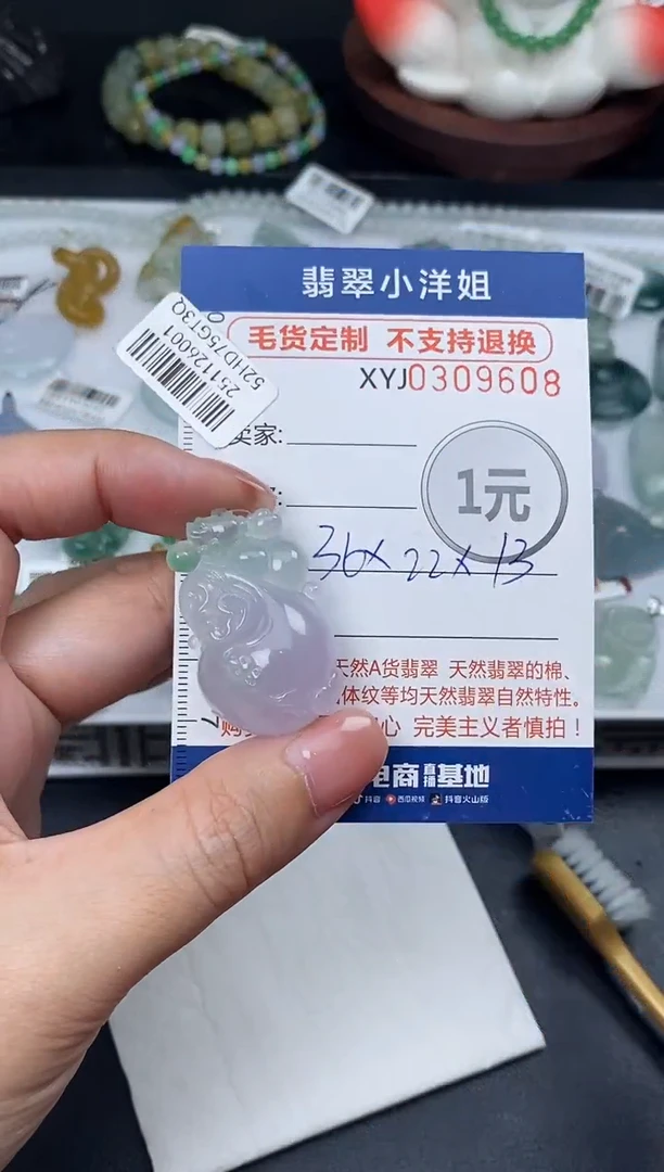 未镶嵌定制翡翠L****活毛货商品 不退换/ 9608