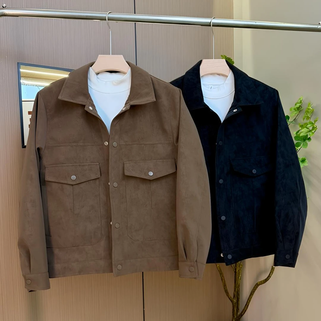 （九九）哑光雾面感超软舒适春季男士休闲潮流高品质夹克外套