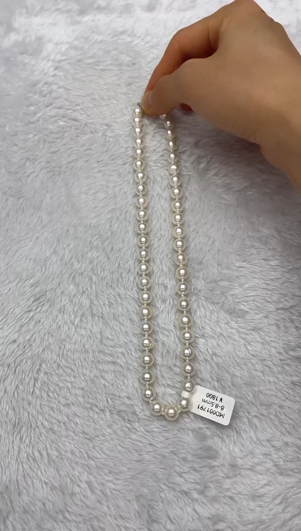 海水珍珠银S925镶嵌项链AK8-8.5mm