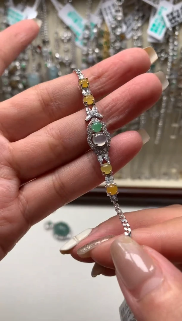 银S925镶嵌戒指翡翠手链2