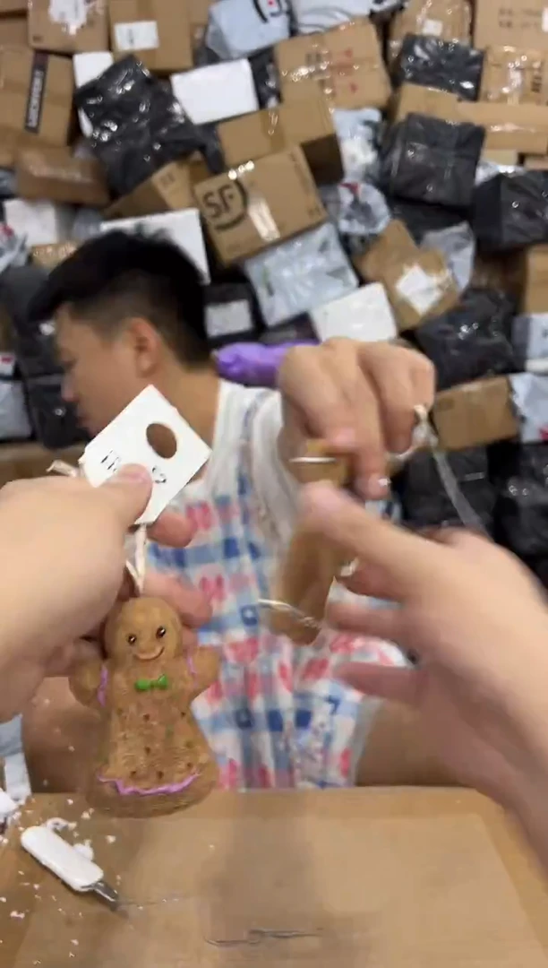 瓷片姜饼人挂件冰箱贴2件套