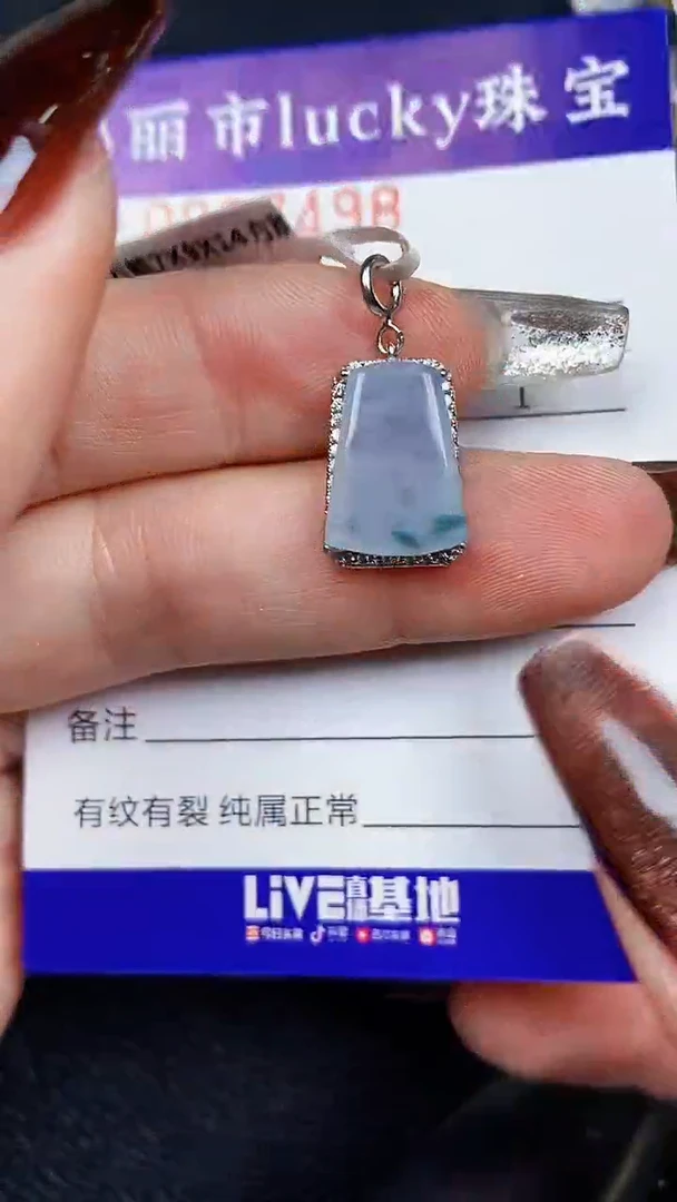 颈饰银S925镶嵌翡翠7498