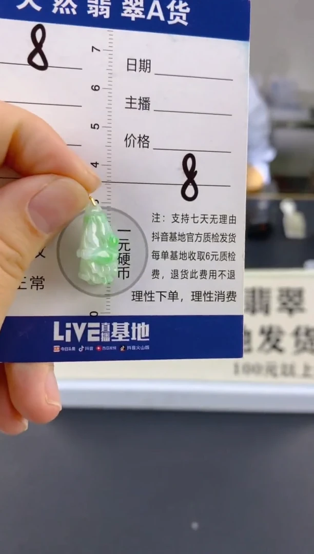 【闪购商品】翡翠颈饰18K金镶嵌天然A货翡翠