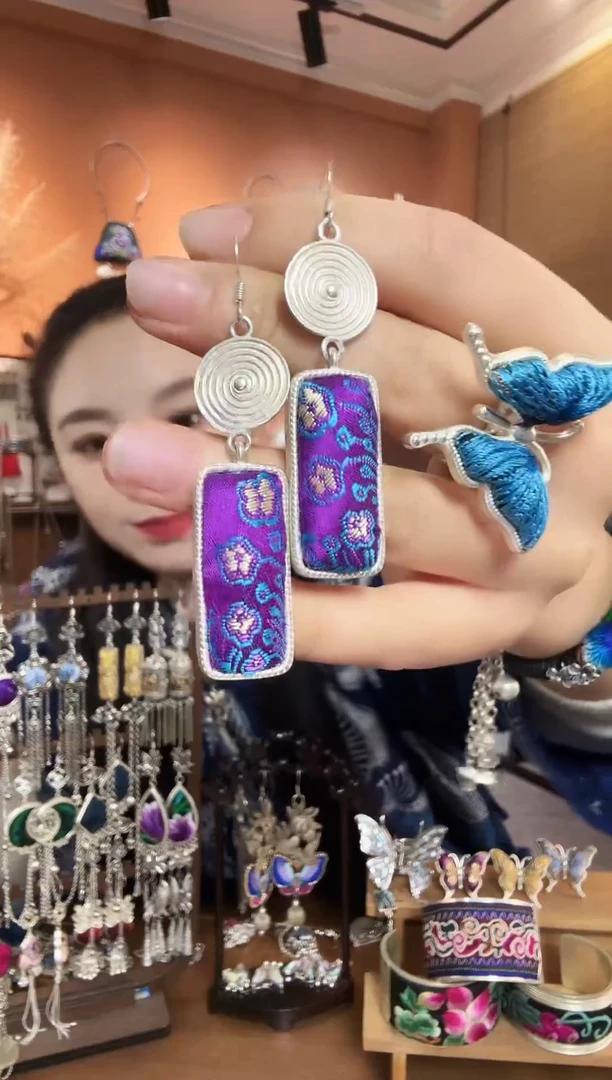 刺绣纯手工民族风耳环