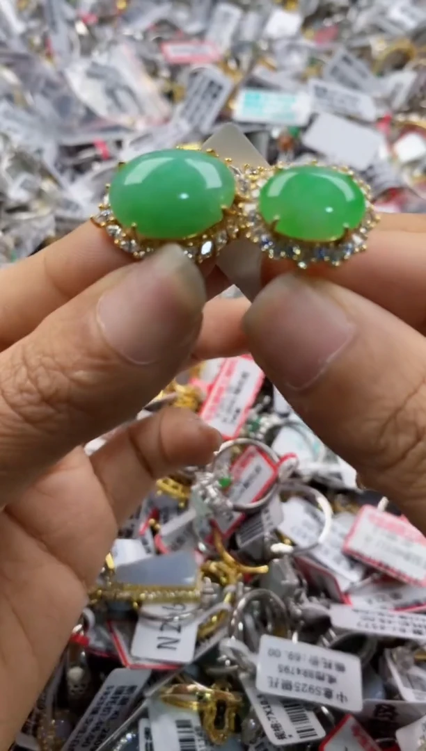 银S925镶嵌戒指翡翠555----9