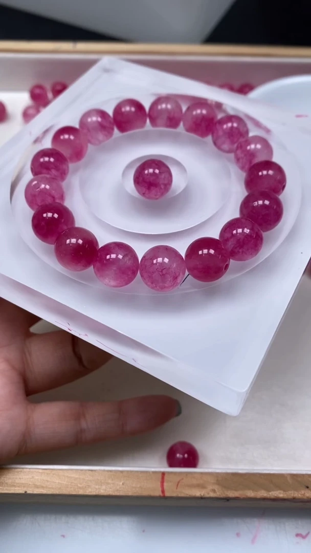 未镶嵌散珠碧玺A1897 粉碧玺12mm6个8.8元