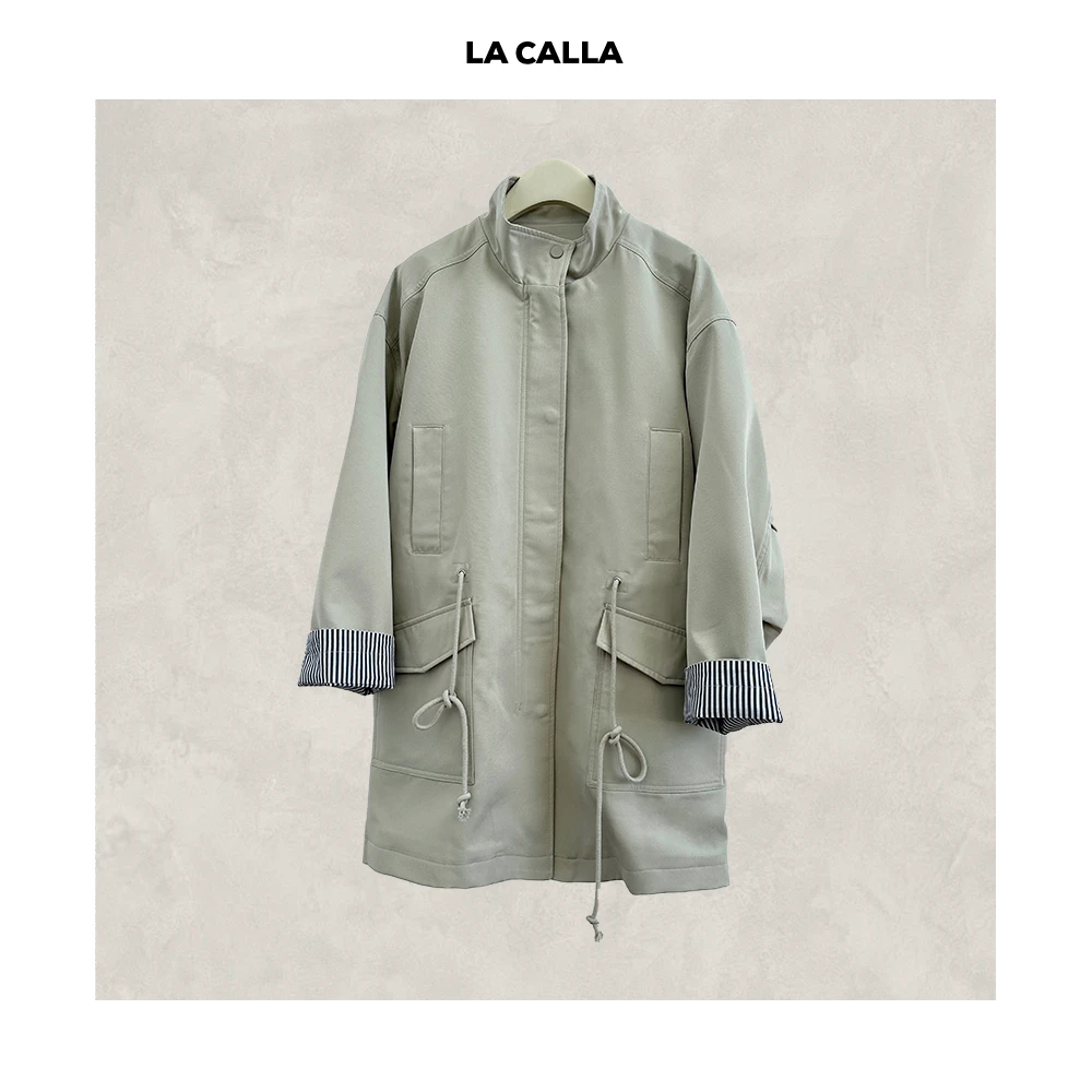 LA CALLA立领风衣立领时尚休闲百搭设计师通勤款外套NF014