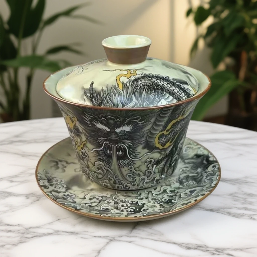 墨龙复古中式单盖碗