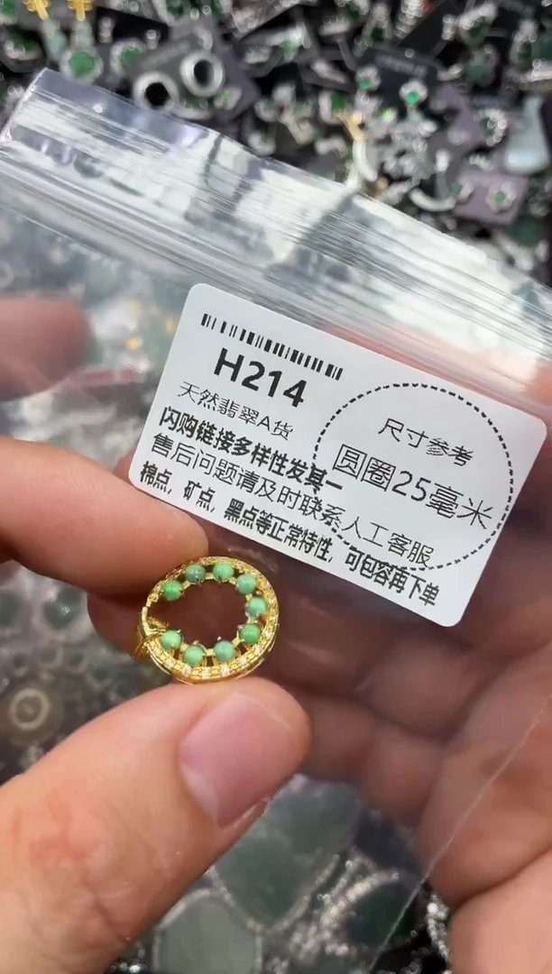 翡翠未镶嵌颈饰H214吊坠