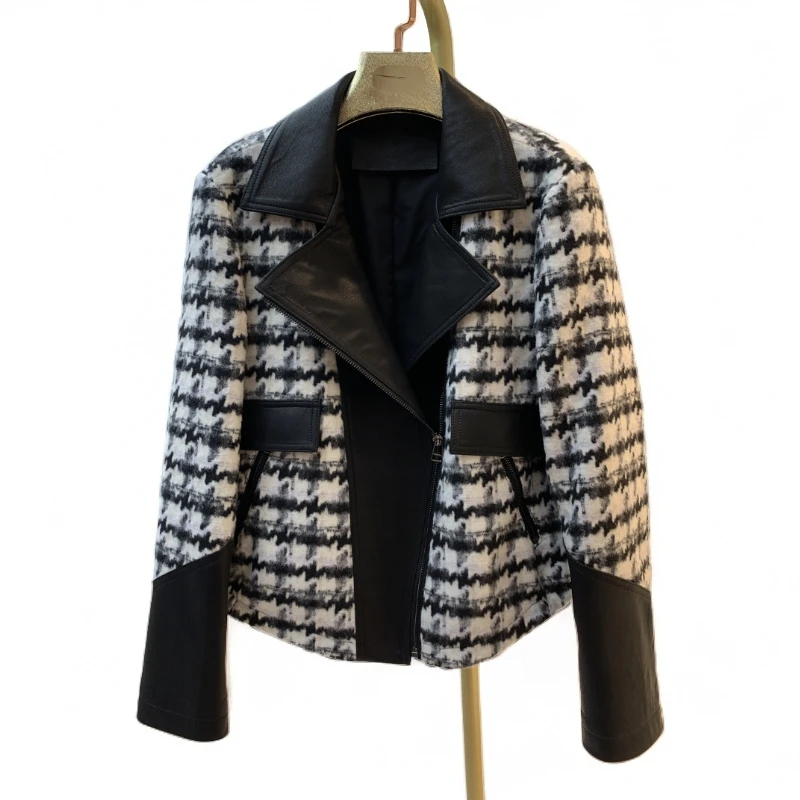 【YIXIAN】轻奢洋气百搭气质皮修身外套B25807