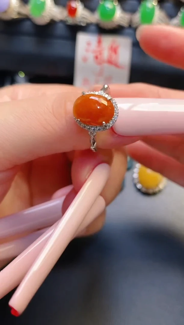 银S925镶嵌戒指翡翠天然