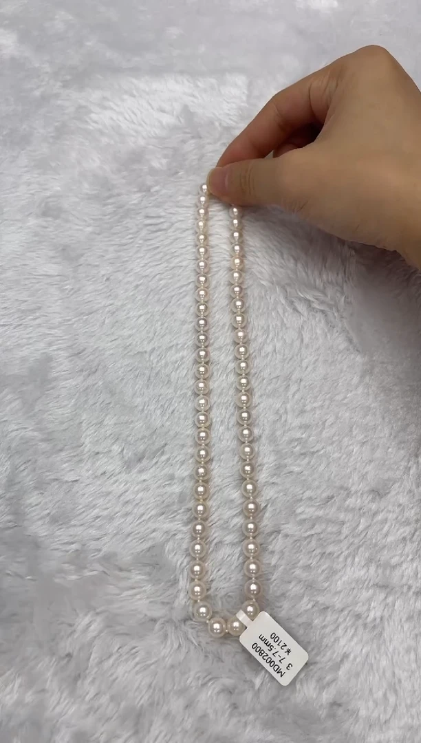 海水珍珠银S925镶嵌项链AK7-7.5mm