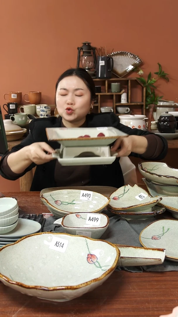 陶瓷A621陶瓷双耳蜡烛两件套微瑕