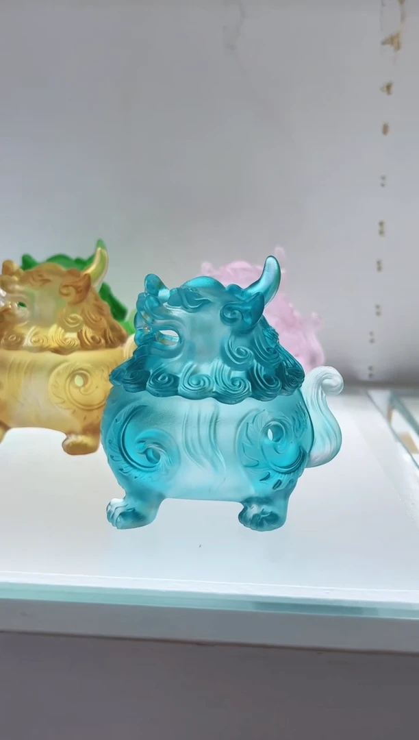 手工艺品琉璃古法琉璃小号狻猊香炉