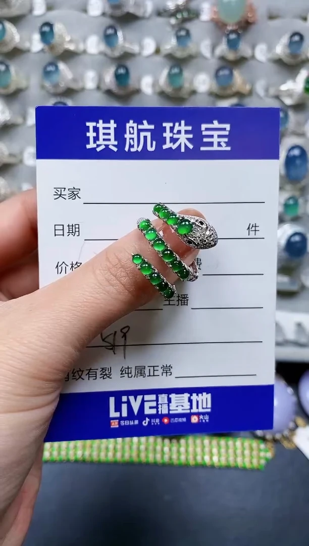【闪购商品】翡翠戒指银S925镶嵌0519