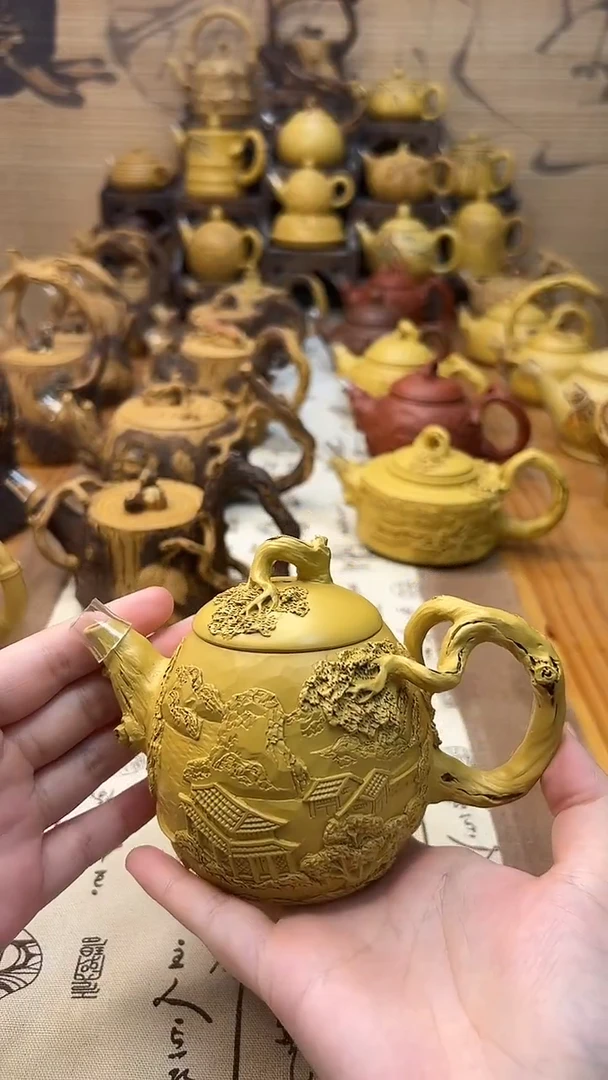 茶壶紫砂岭***塞山水人家龙蛋壶