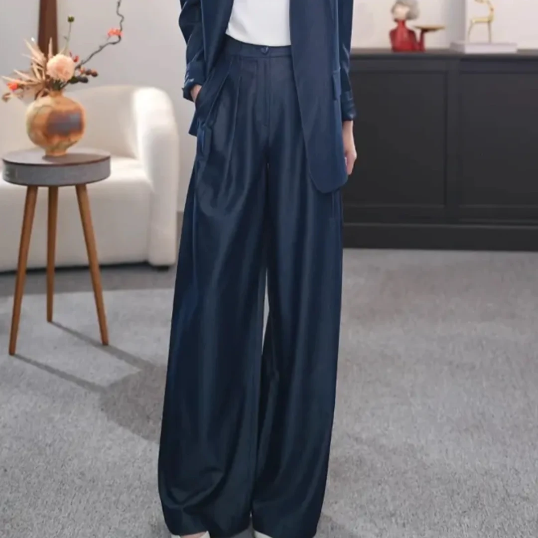 AMASS/阿玛施新款中腰慵懒率性宽腿休闲直筒长裤-5100561