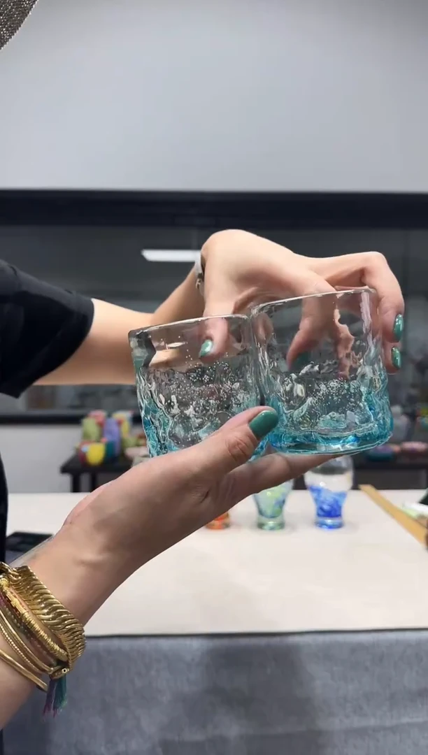 慕忆家手作琉璃花瓶不耐高温一对