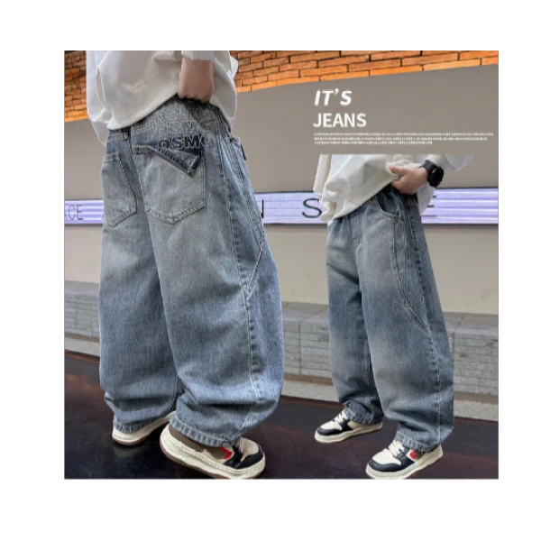 【品牌折扣】2025春秋季新款韩版儿童直筒裤春秋款牛仔裤-jdd1282