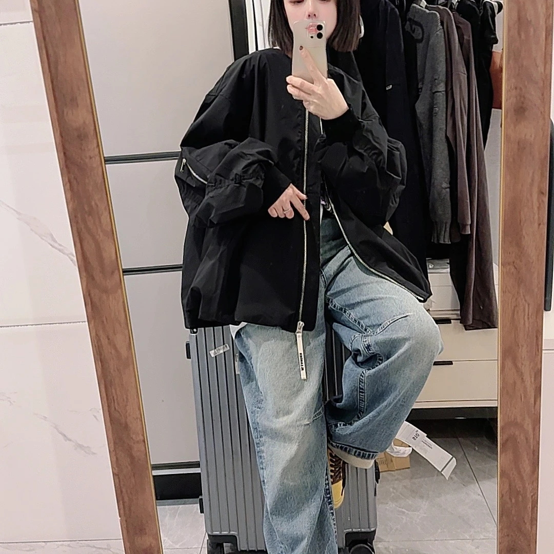 早春新款时尚潮流欧版百搭拉链圆领外套5002