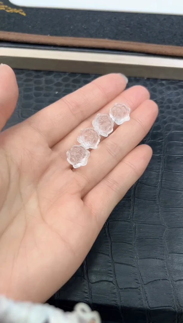 未镶嵌手链水晶42号白水晶莲花单颗配件小号