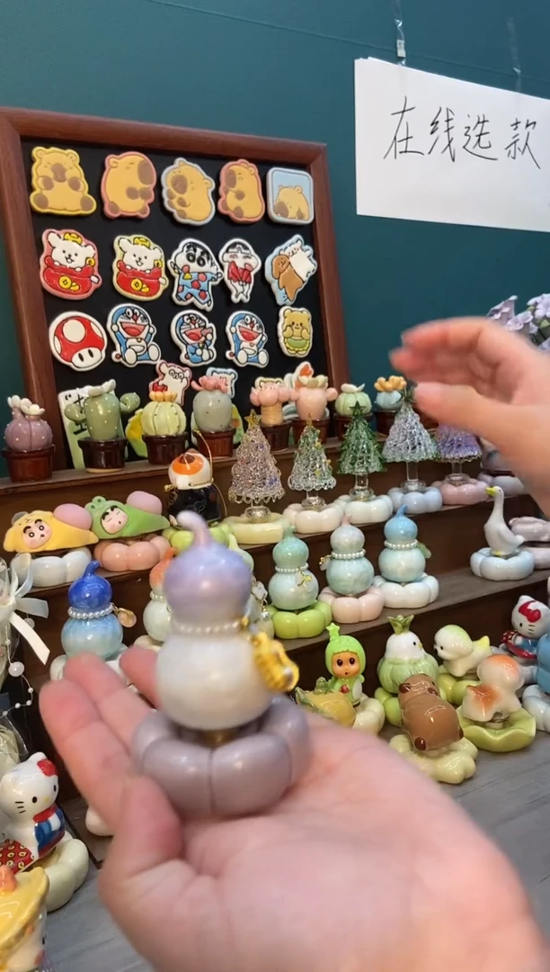 摆件陶紫色葫芦景德镇陶瓷摆件1个装