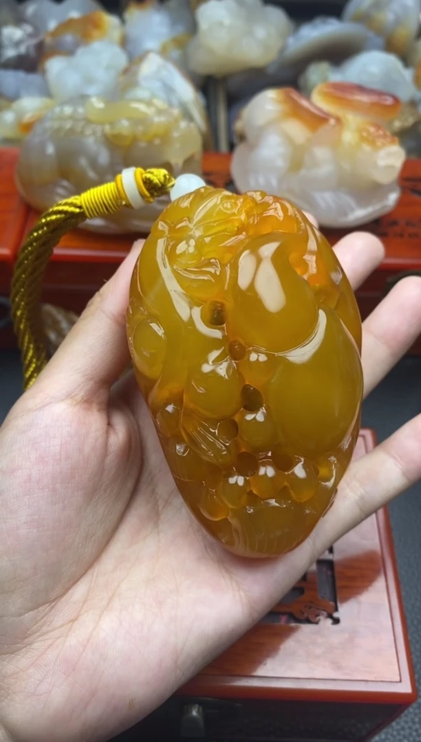 玛瑙/玉髓手把未镶嵌太*红00