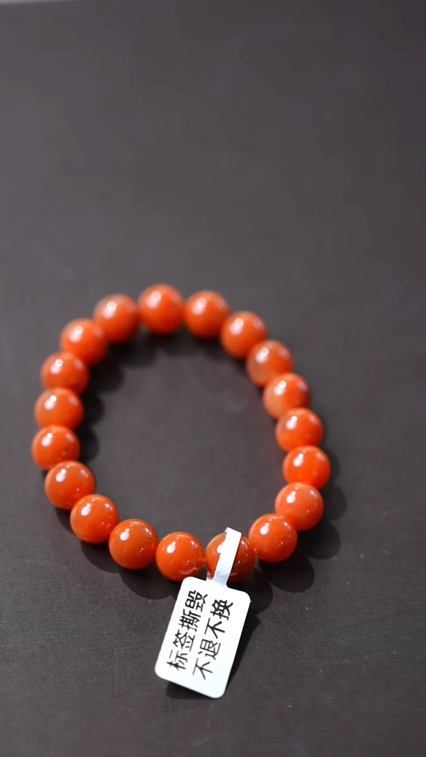 未镶嵌手串南红玛瑙柿子红手串卡10mm