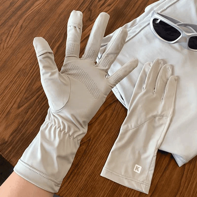 防晒手套女防紫外线薄款夏季冰丝透气触屏防滑骑行出游中长款yw