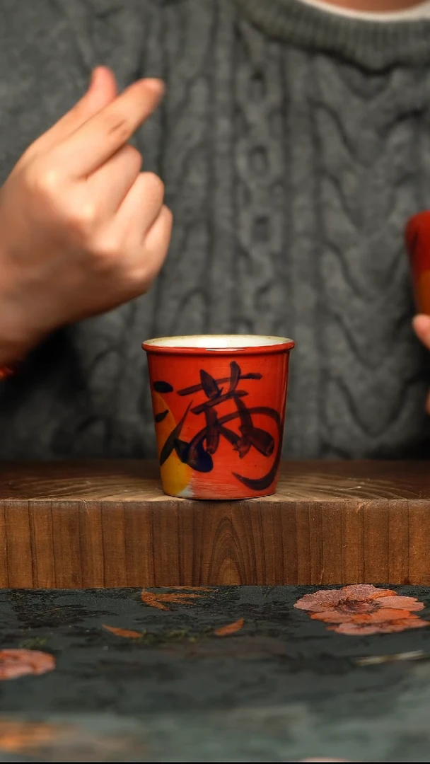 杯釉下彩手工手绘同款陶器