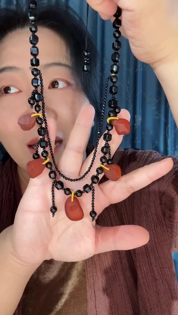 琥珀项链未镶嵌琥珀玛瑙项链