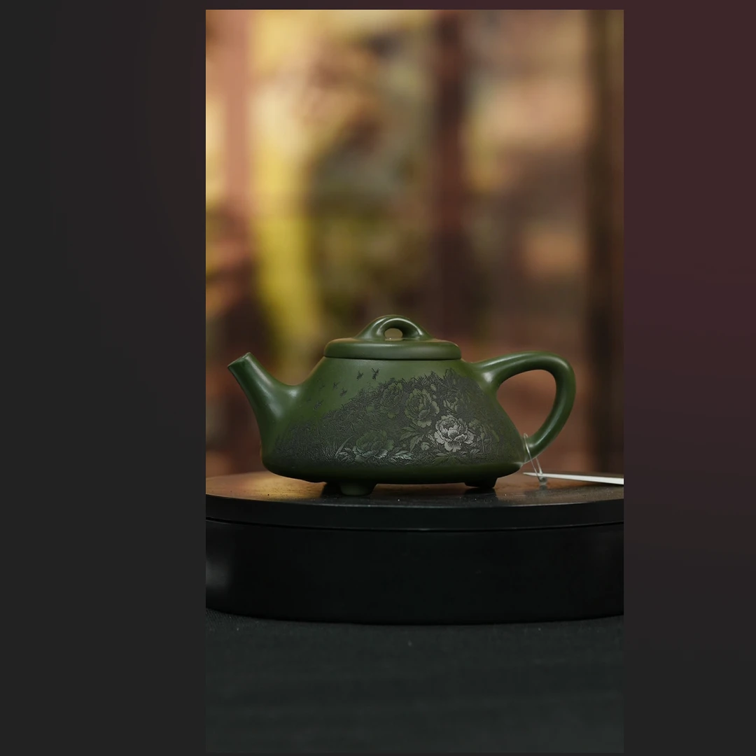 宜兴原矿绿泥子冶石瓢紫砂壶