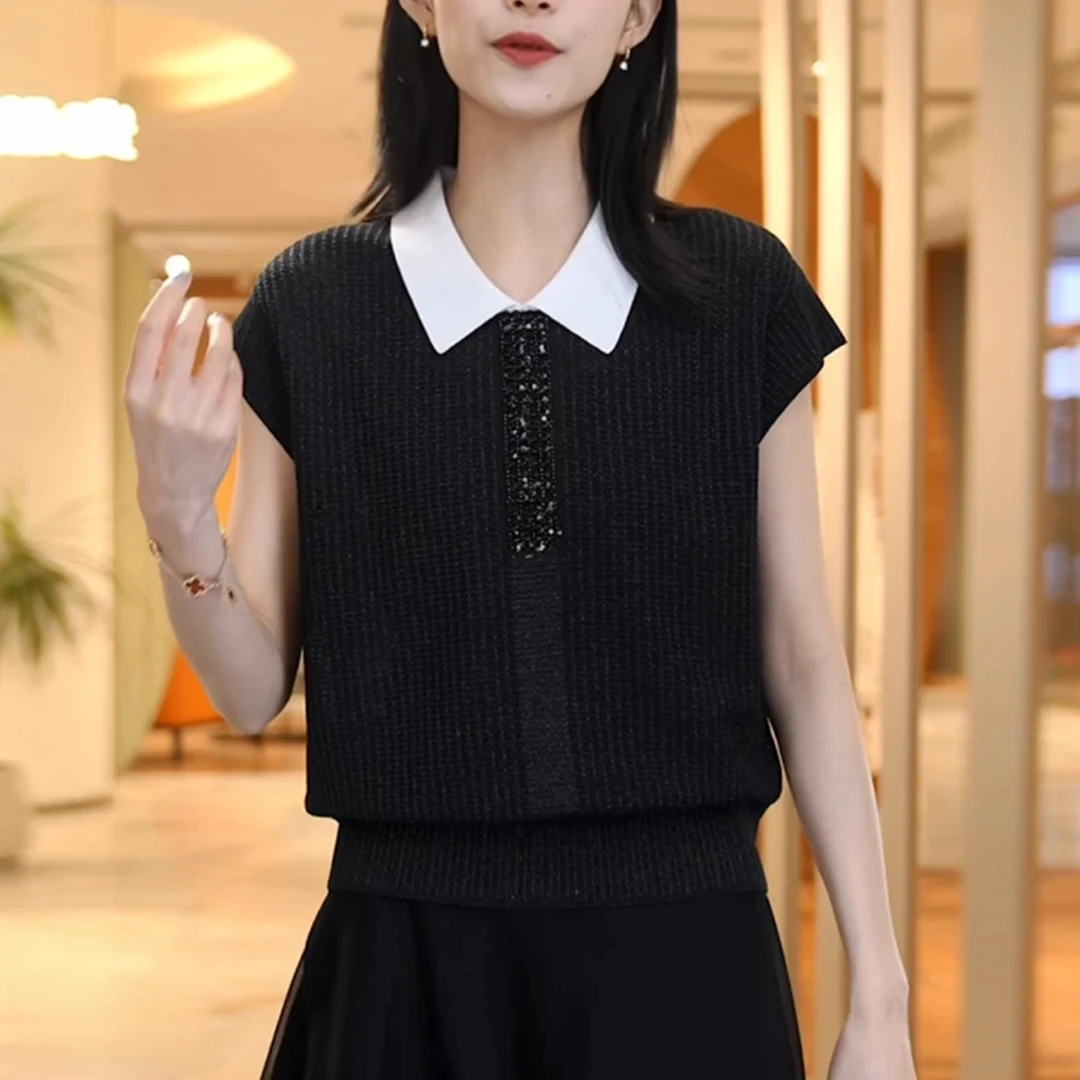 夏季新品】5高定烫钻夏季薄款上衣