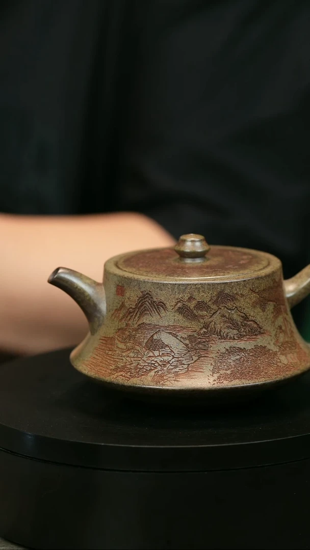 茶壶紫砂熊**火H2015李琴段泥山水柱础