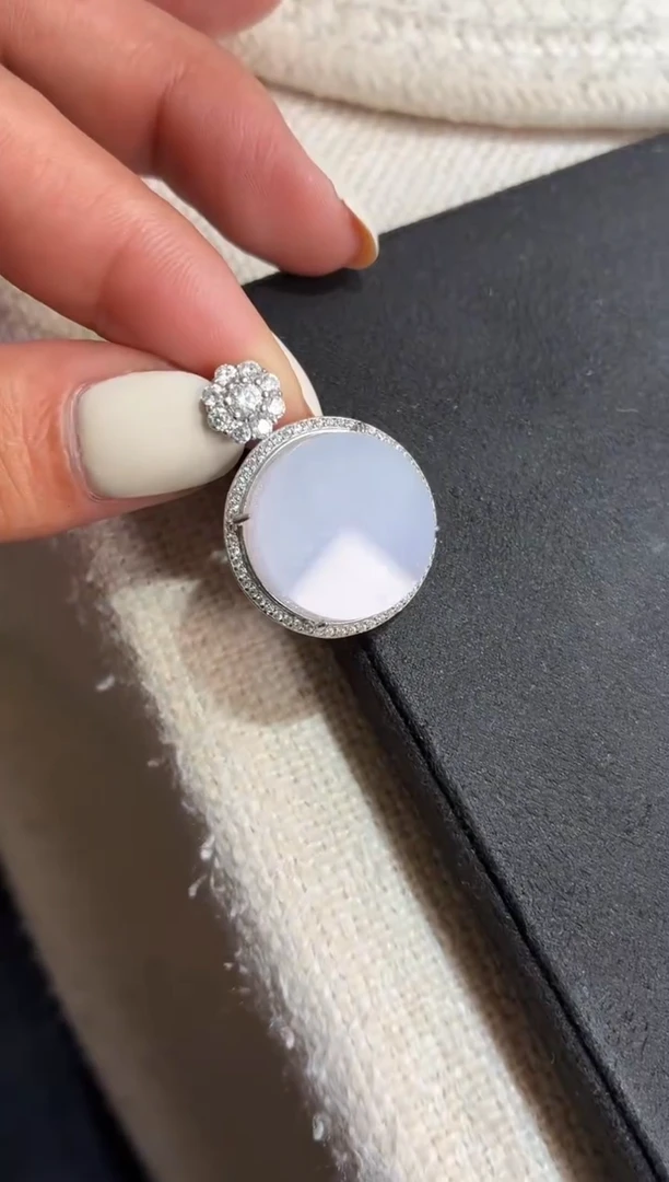 吊坠(不含链)银S925镶嵌翡翠【挽石珠宝】无事牌