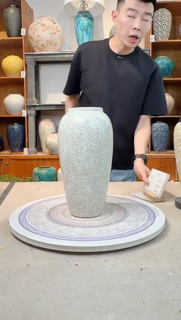 瓶陶瓷花瓶  茶白 大号 正品