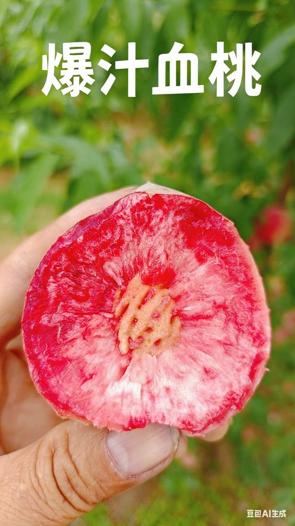 新鲜现摘红心红肉血桃中桃25，桃子生吃脆甜多汁，熟后软糯香甜