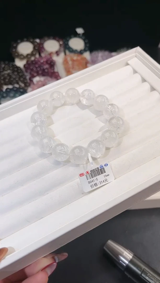 【闪购商品】水晶手链未镶嵌多样性发一白阿塞15mm