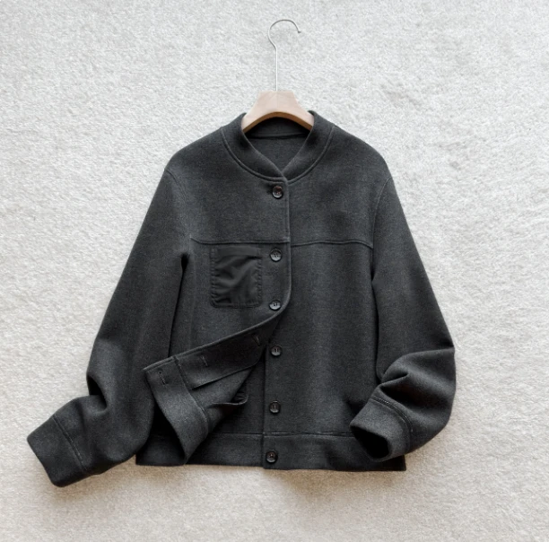 沐彩丨明星羊脂玉丨一卷面料只做20件丨建议机洗 长58 外套 25017